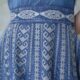 2021 Women‘s fashion dress design Vintage industrial style embroidery Ruffle denim slip dress -