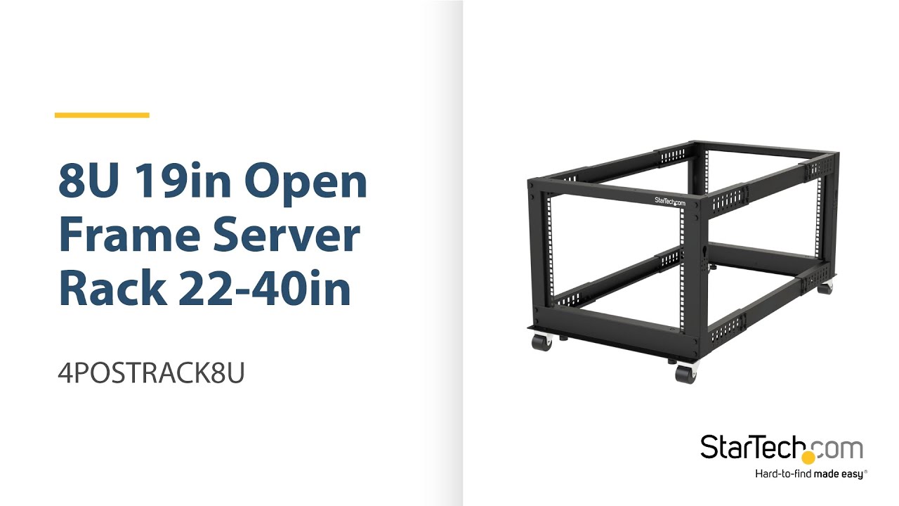 8U 19" Open Frame Server Rack - 4POSTRACK8U | StarTech.com