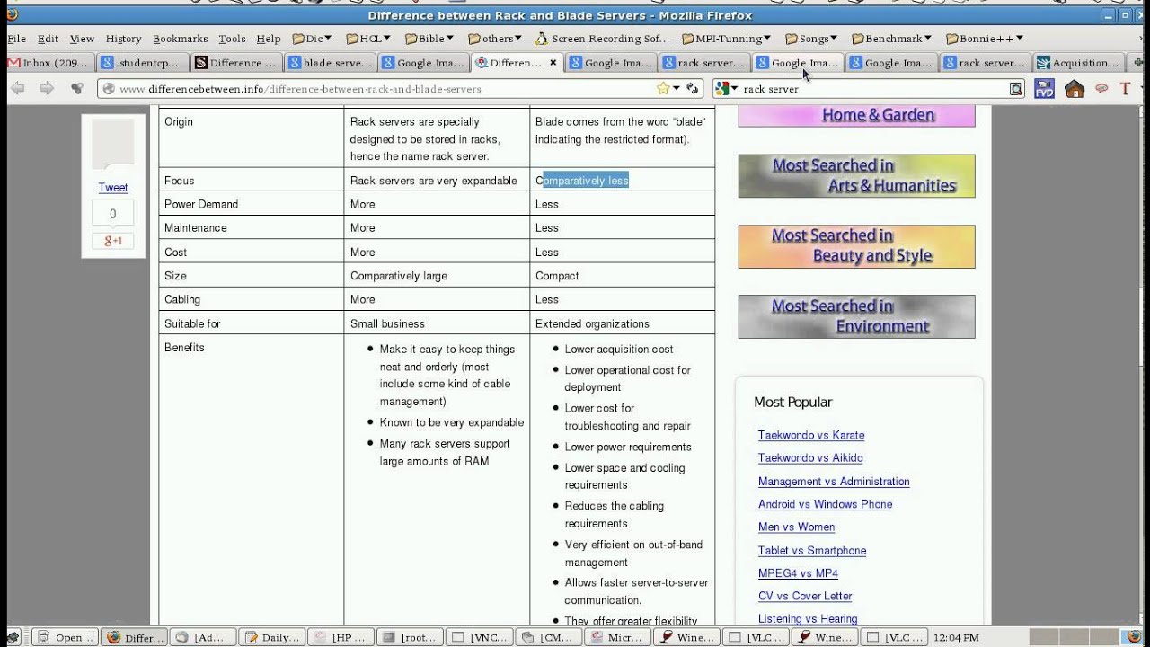 Comparison between Blade server Vs Rack server