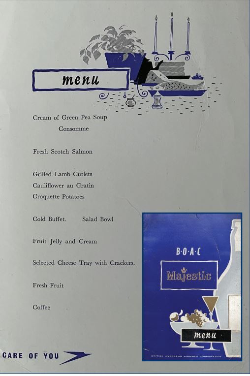 Menus often included five to six courses, similar to a luxury dining experience on the ground