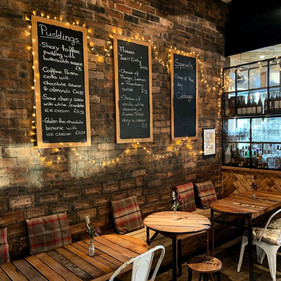 Inside the restaurant is described as a cosy and relaxed atmosphere