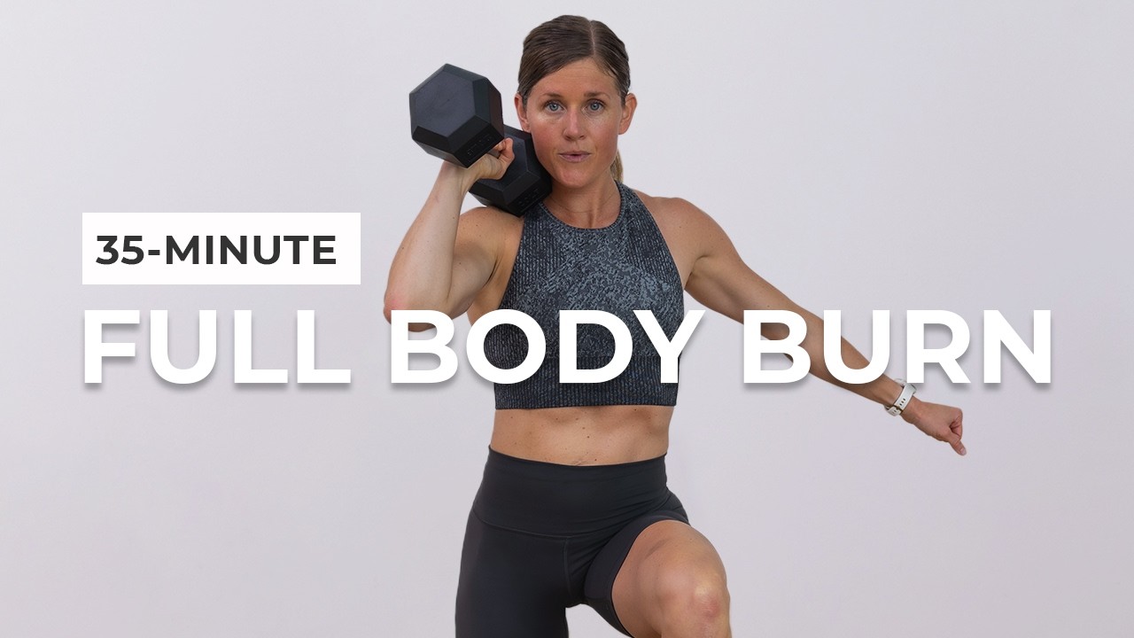 35-Minute Full Body Dumbbell Workout (Strength, Power, Abs)