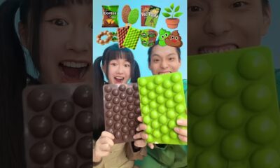 Green Food VS Brown Food Challenge ASMR🪴💩#mukbang #asmr #shorts