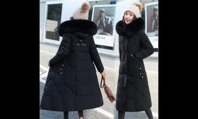 Winter new women-s long section over the knee thickened down cotton jacket Slim big fur collar