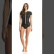 Next Women's Good Karma Malibu S/S One Piece Swimsuit w/ White Piping | SwimOutlet.com