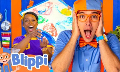 Learn Colors with Milk Experiments! | Color Mixing Fun | Blippi's Playdate | Videos for Kids