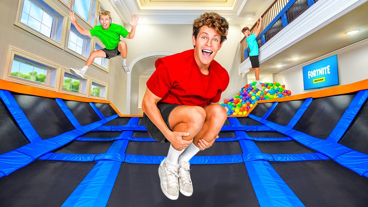 I Built a Trampoline Park in My House!