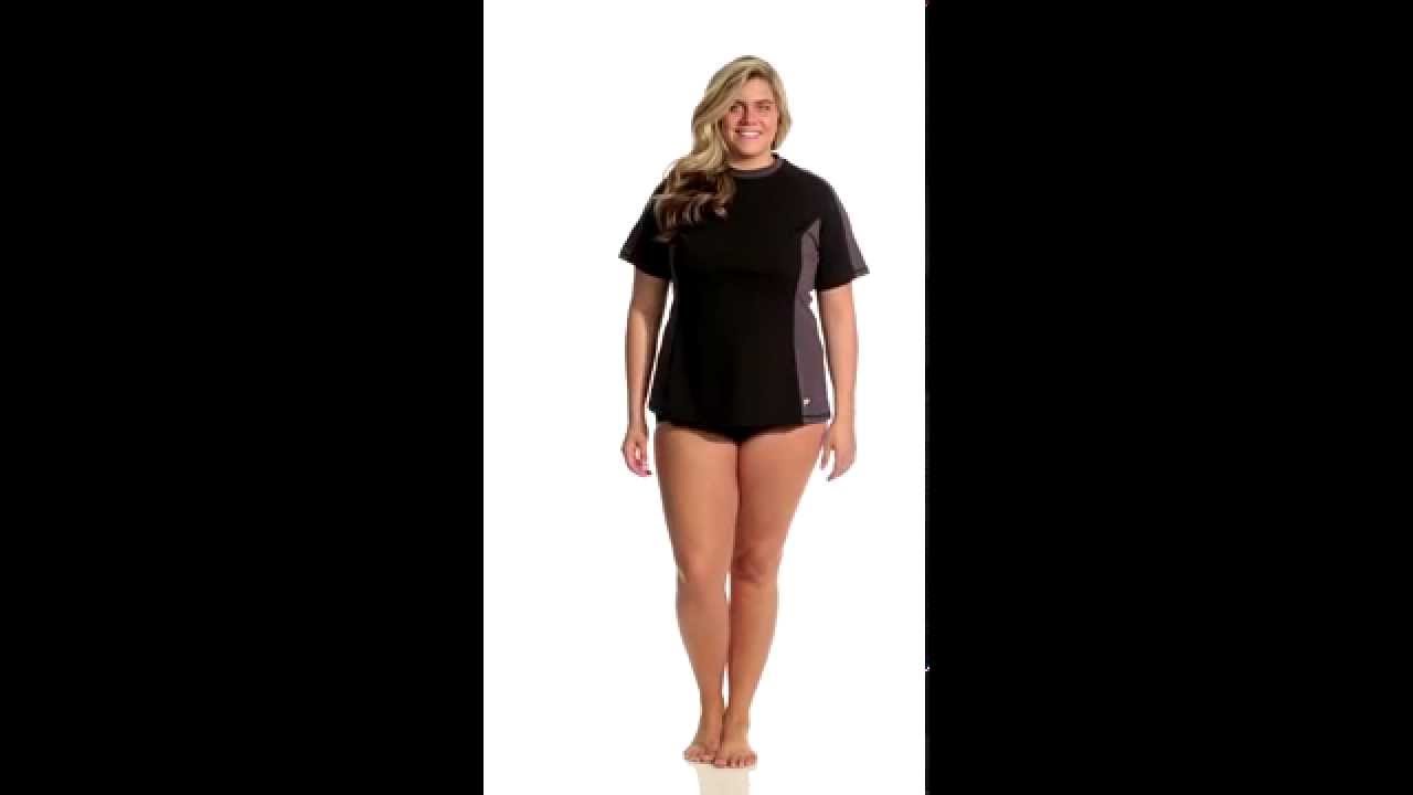 Speedo Women's Endurance S/S Plus Size Rashguard | SwimOutlet.com