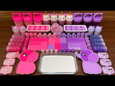 PINK vs PURPLE | Mixing random into Glossy Slime I Relaxing slime videos