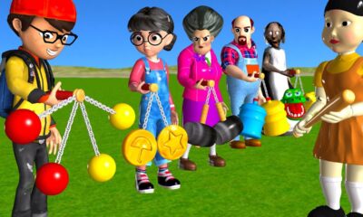 Scary Teacher 3D vs Squid Game Clackers Level Max 5 Times Challenge Miss T vs Nick and Tani Winning