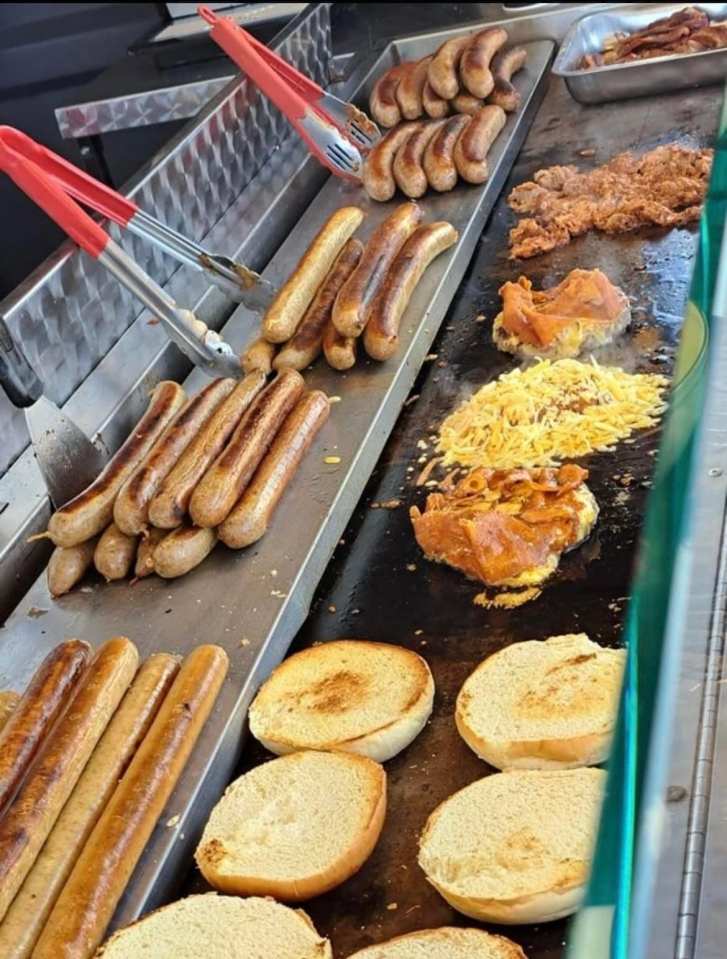 Frankie's specialises in burgers and hot dogs - including foot long sausages