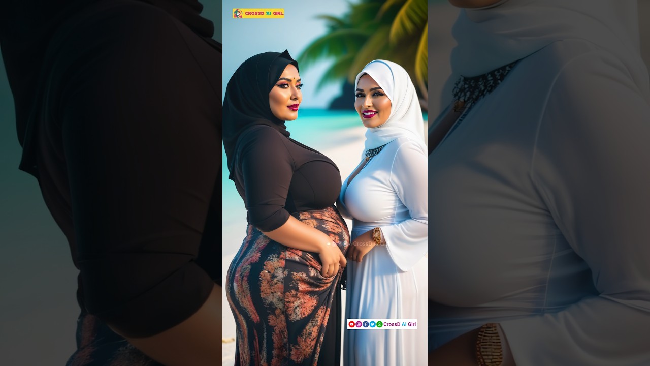 Muslim Women in Stylish Beach Outfit | Virtual Influencer Vibes | AI Model Lookbook #beachvibes