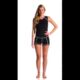 Girls4Sport Women's Black & White Swim Short | SwimOutlet.com