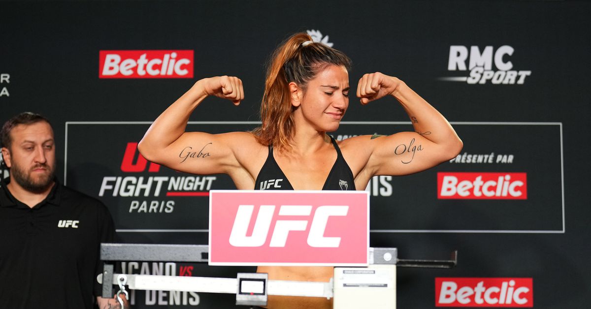 Watch Ailin Perez visibly tremble after failing to make weight for UFC Paris