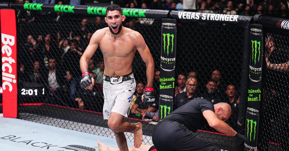 Watch Fares Ziam flatten Matt Frevola with devastating knee at UFC Paris