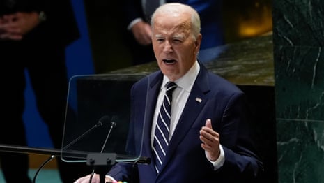 Biden calls for support for Ukraine in final speech to United Nations – video