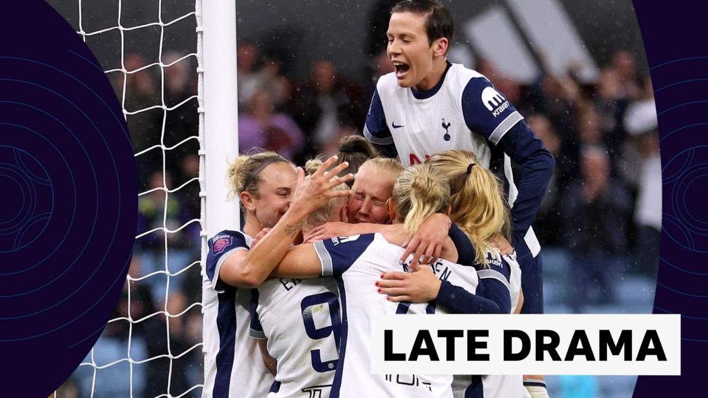 Women's Super League: Beth England scores late Tottenham equaliser against Aston Villa