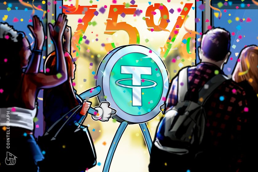 Tether USDT’s market share rises 20%, reaching 75% in two years