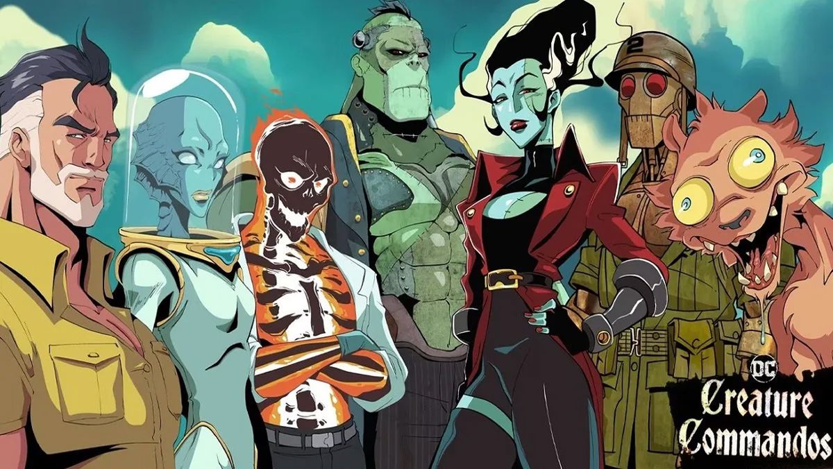 A promo image for Creature Commandos, which shows the R-rated animated series' main cast of characters