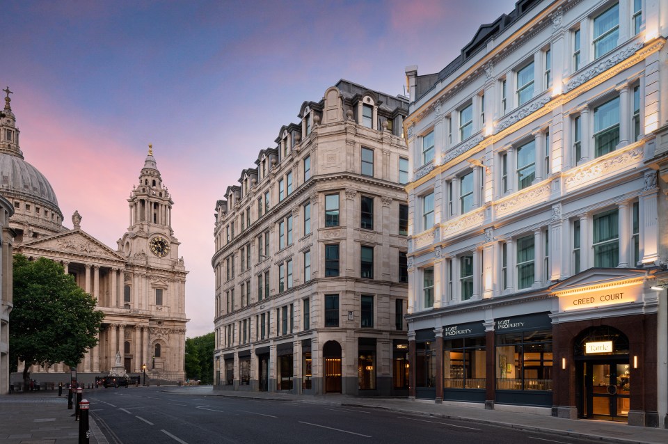 The hotel is round the corner from St Paul’s cathedral