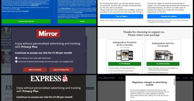 'Consent or pay': Why UK news sites are getting tough over data