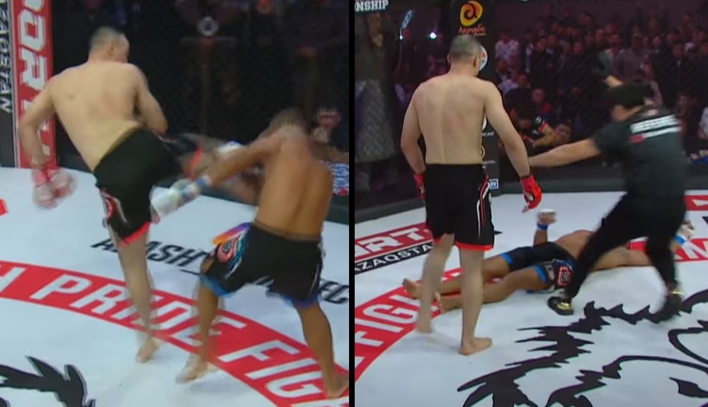 UFC veteran Damir Ismagulov scores violent spinning kick KO