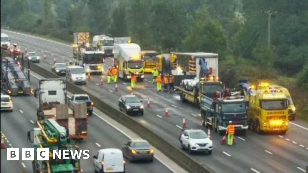 Twelve miles of traffic following "serious" lorry fire