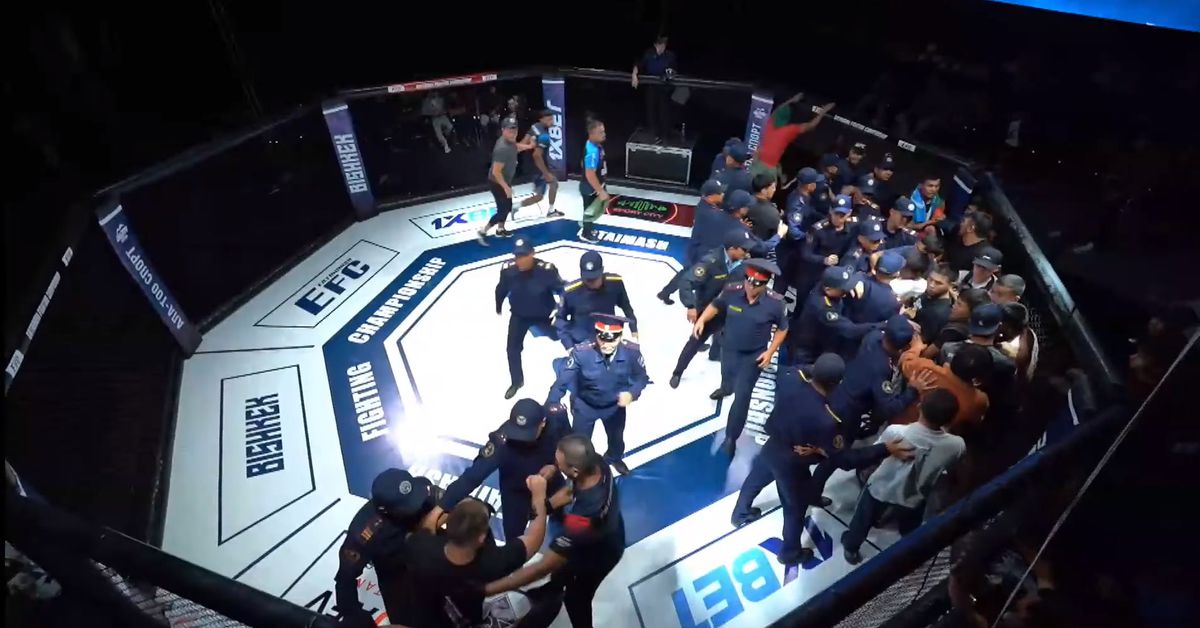 Missed Fists: Authorities storm cage to break up post-fight brawl