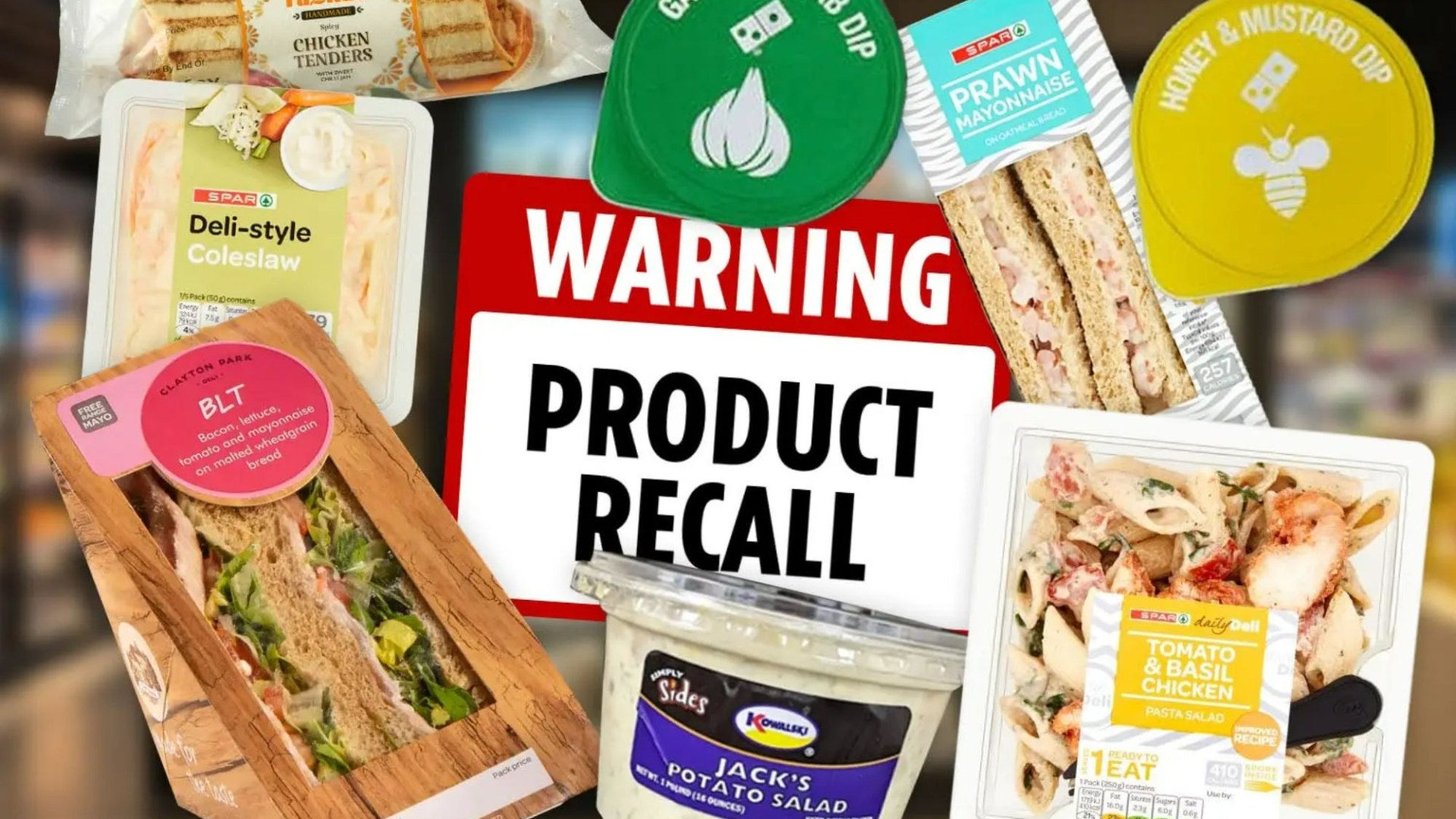 Two NEW foods added to urgent recall amid fears 55 'contaminated' dips, sandwiches and wraps pose 'lethal threat'