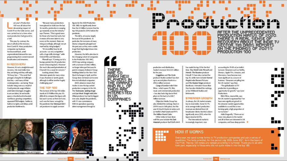 Televisual Production 100: results published