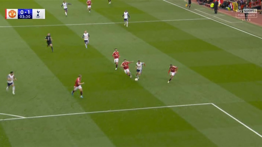 Man Utd stunned into silence within 3 MINUTES as Spurs centre-back runs past four 'helpless' players to set up goal