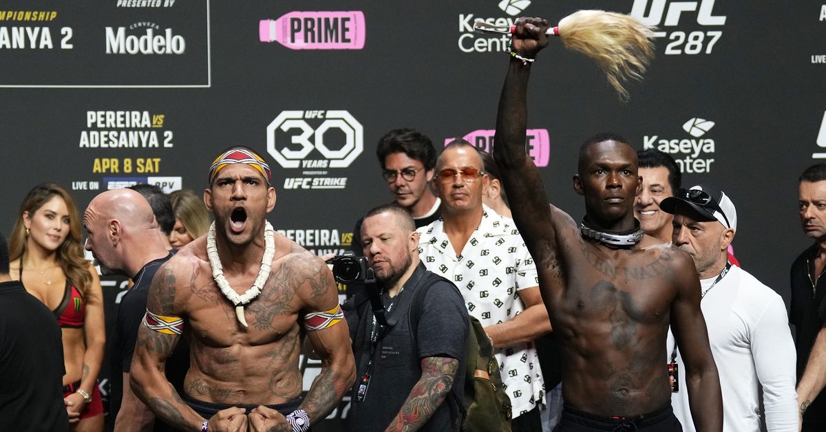 Watch Israel Adesanya predict ‘Chama time’ ahead of Alex Pereira’s UFC 307 knockout win