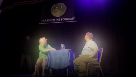 Liz Truss talk interrupted by lettuce banner – video