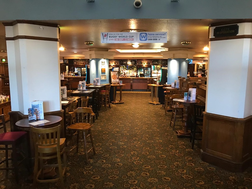 The pub converted the ground floor of an old cinema