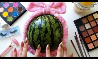 ASMR Makeup on Watermelon🍉 (No talking)