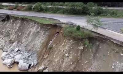 VIDEO: Aerial views of I-40 damage in NC mountains (NCDOT)