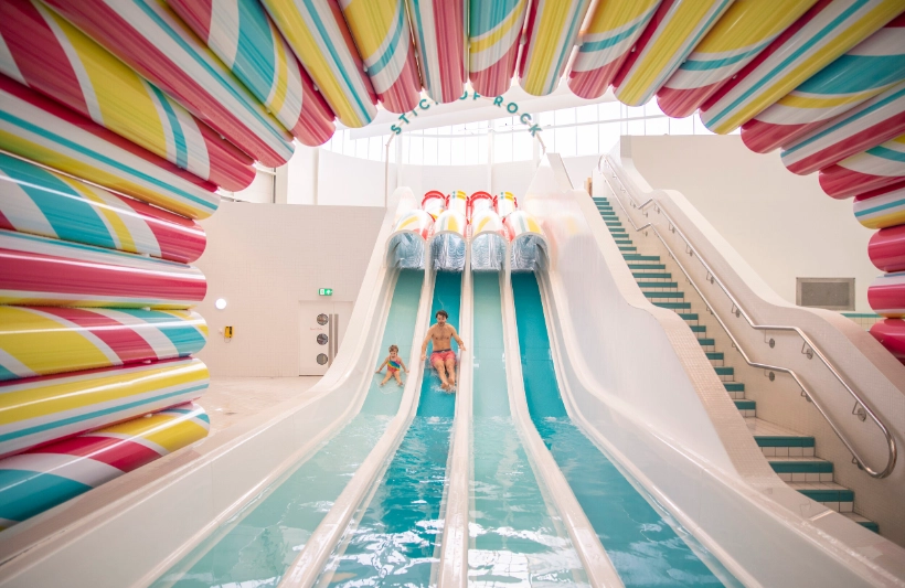 The swimming pool at Butlin's Bognor Regis is seaside-themed