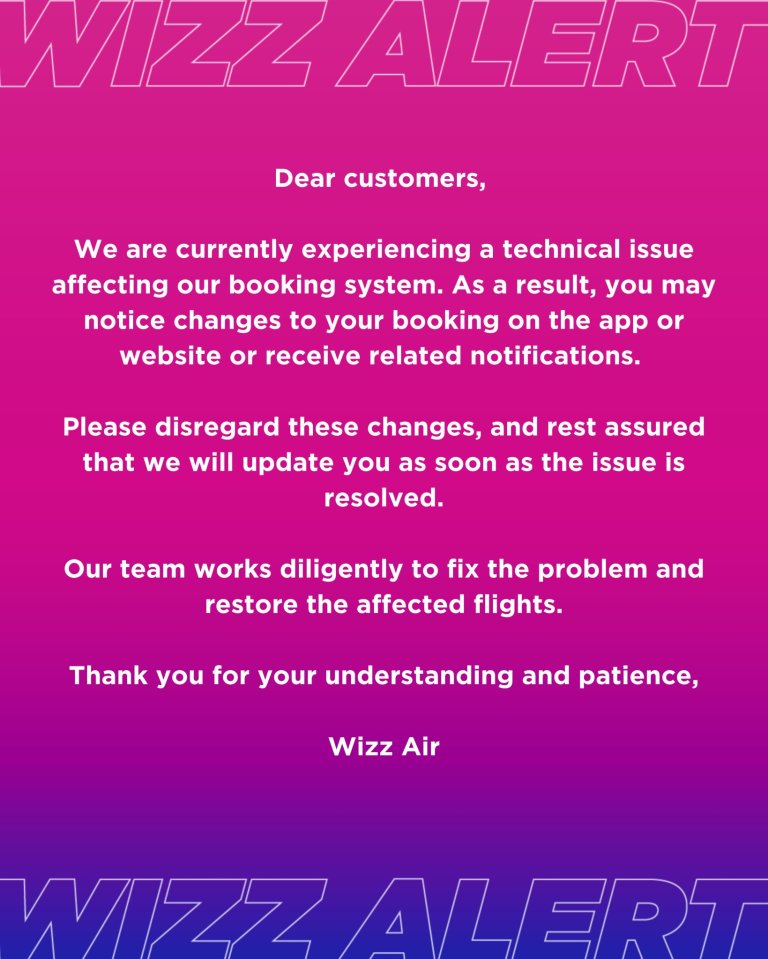 Wizz Air statement