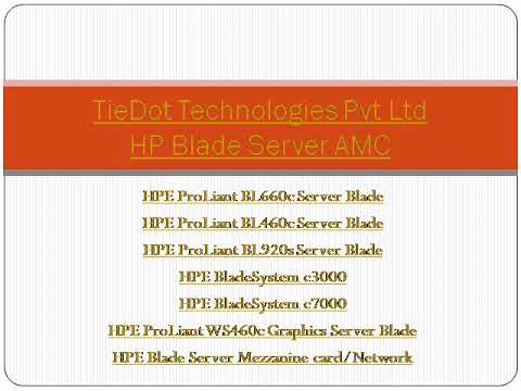 HP Blade Server AMC Price/Cost | Comprehensive Maintenance (AMC) Vendor