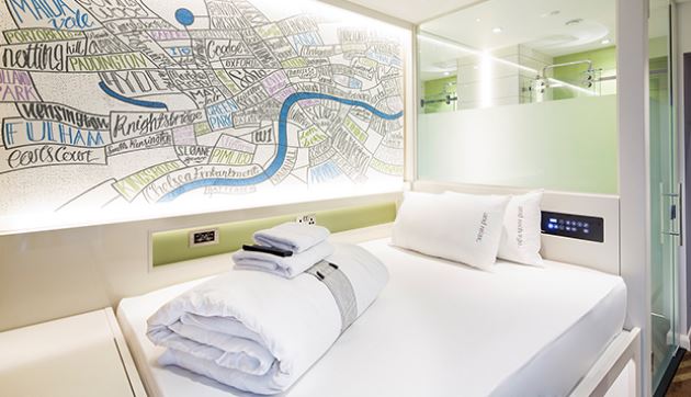 hub by Premier Inn hotels include a touchscreen control panel for lighting and temperature, 40" smart TVs, high-powered showers, and beds