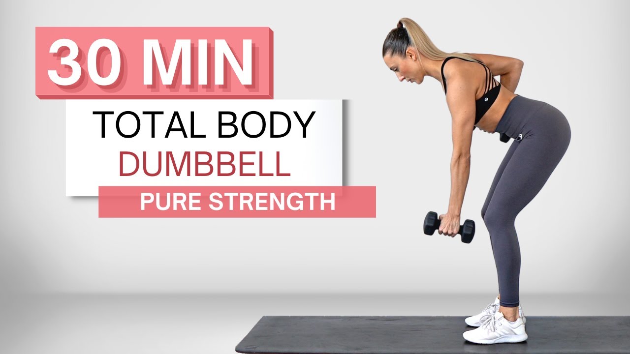 30 min TOTAL BODY DUMBBELL WORKOUT | Sculpt and Strengthen | (Warm Up and Cool Down Included)