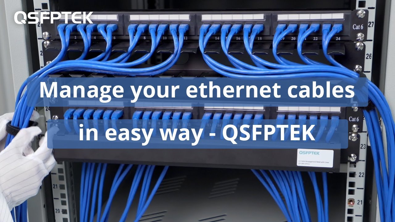 1U 19'' Horizontal Cable Managers for Ethernet Cabling | QSFPTEK