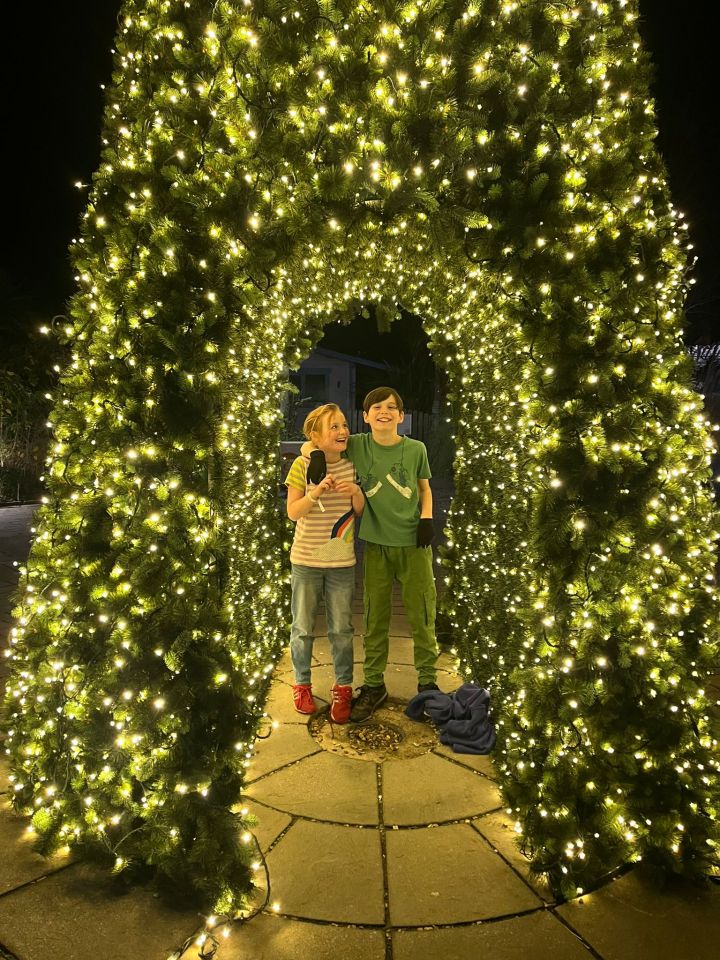 Luella and Harvey explore the Xmas lights at Butlin’s Bognor Regis