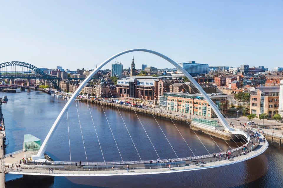 Take a Quayside walk from the tilting Gateshead Millennium Bridge over the River Tyne