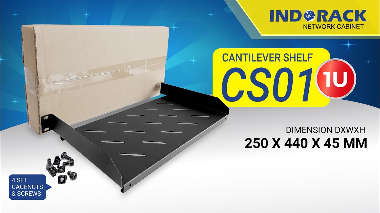 CENTILEVER SHELF (CS01) by INDORACK | 1U | RACK SERVER