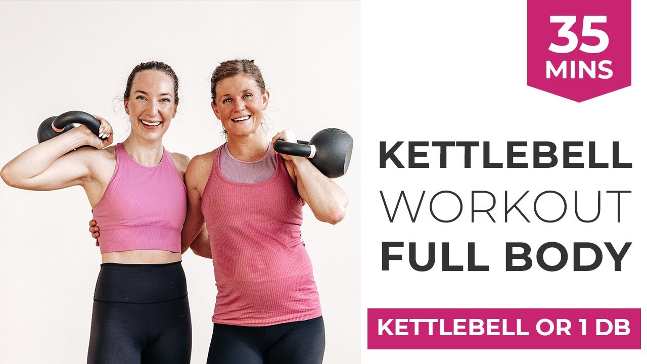 35-Minute FULL BODY Kettlebell Workout (Circuits, Modifications Offered)