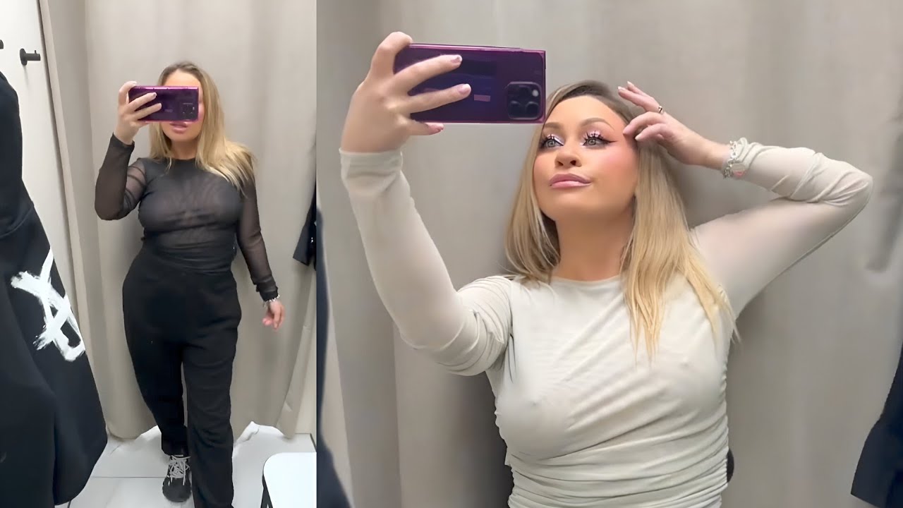 4K Transparent Clothes Try On haul in Fitting Room | Best Female Models in Europe | Viral Video 2024