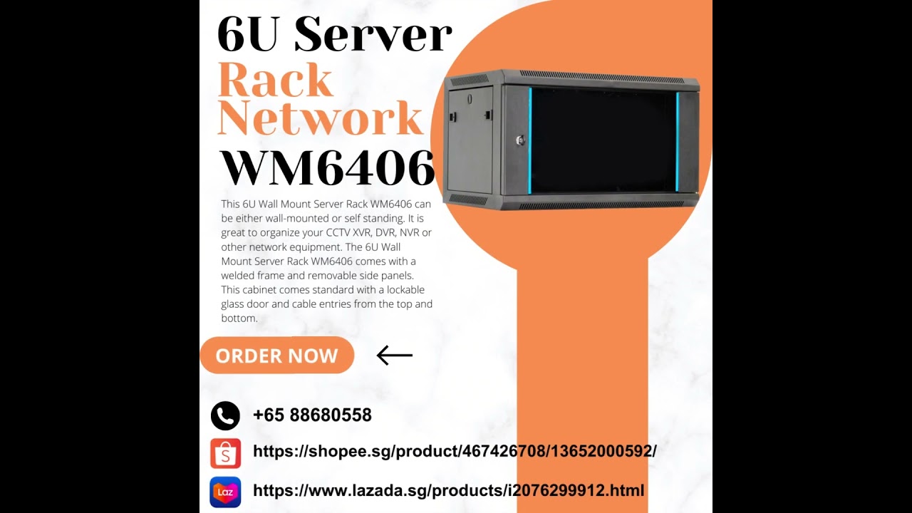 6U Server Rack Network Cabinet Wall Mounted Data Rack WM6406