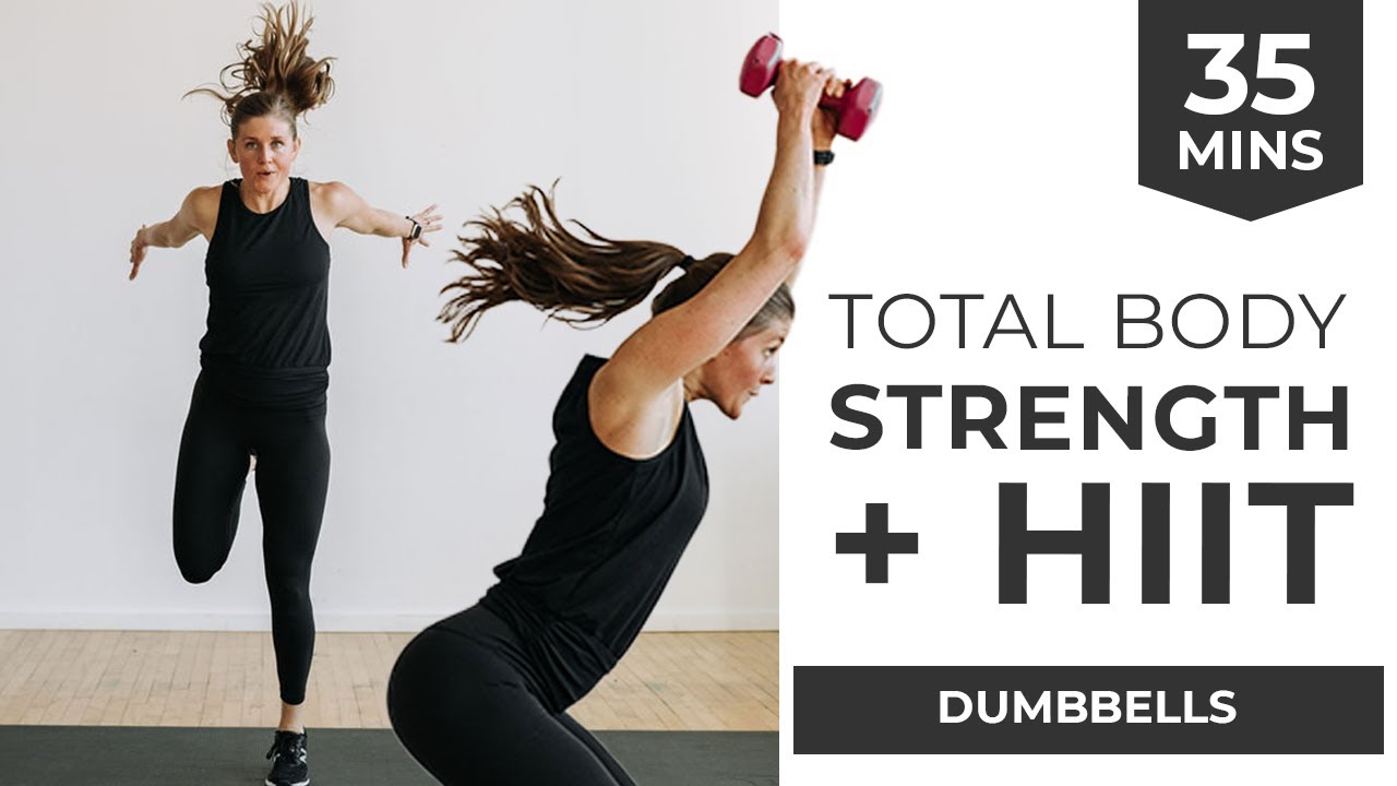 35-Minute INTENSE Full Body Strength + HIIT Home Workout (Dumbbells)