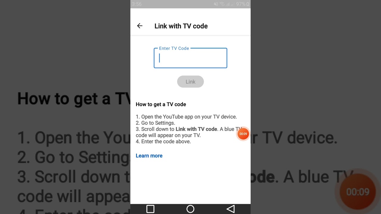 link with TV code #code